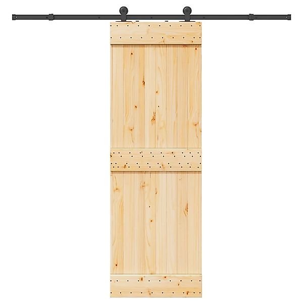 vidaXL Schiebetür mit Beschlag 70x210 cm Massivholz Kiefer 3332670 günstig online kaufen