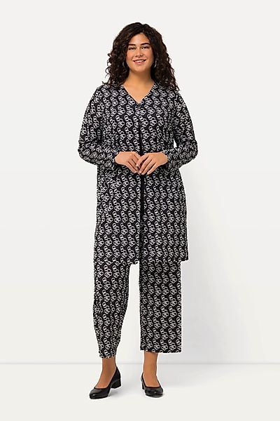 Ulla Popken Longshirt Jerseyjacke Ringmuster A-Linie günstig online kaufen