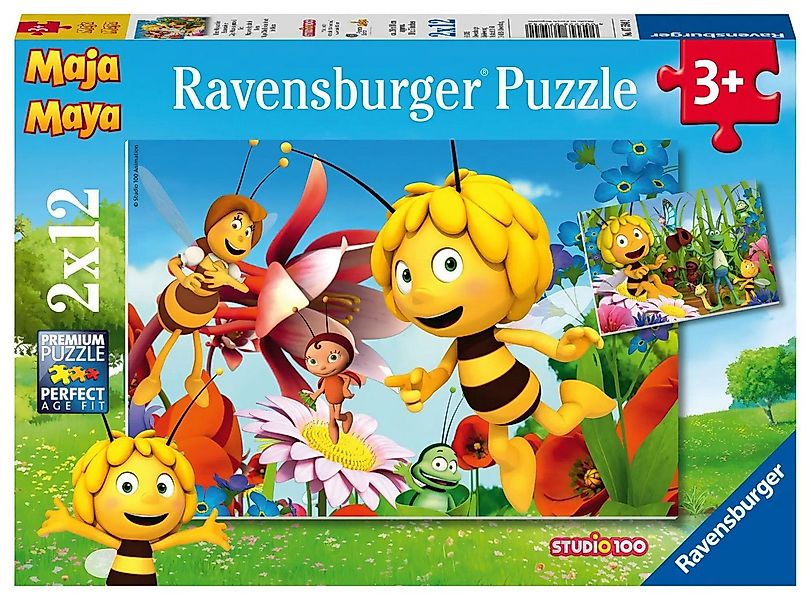 Ravensburger Puzzle Biene Maja auf der Blumenwiese 2 X 12 Teile, 12 Puzzlet günstig online kaufen