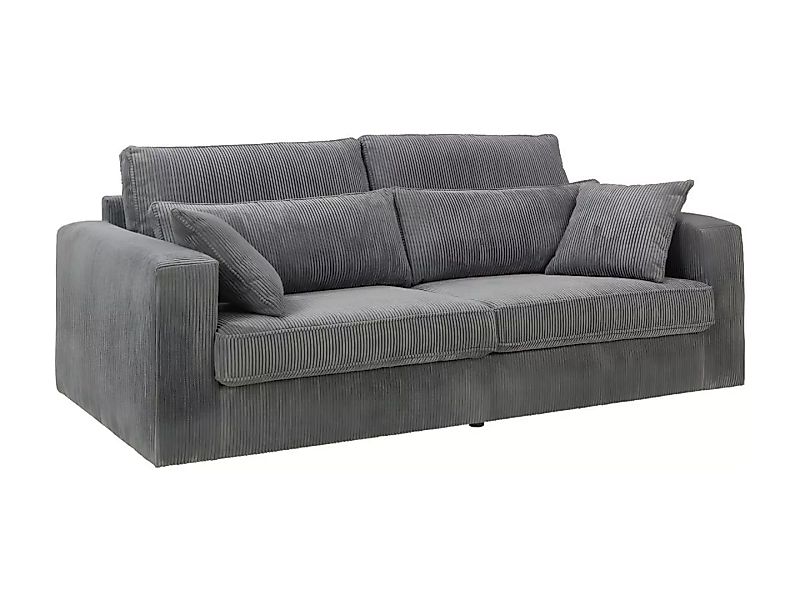 Sofa 3-Sitzer - Cord - Grau - MONDOVI günstig online kaufen