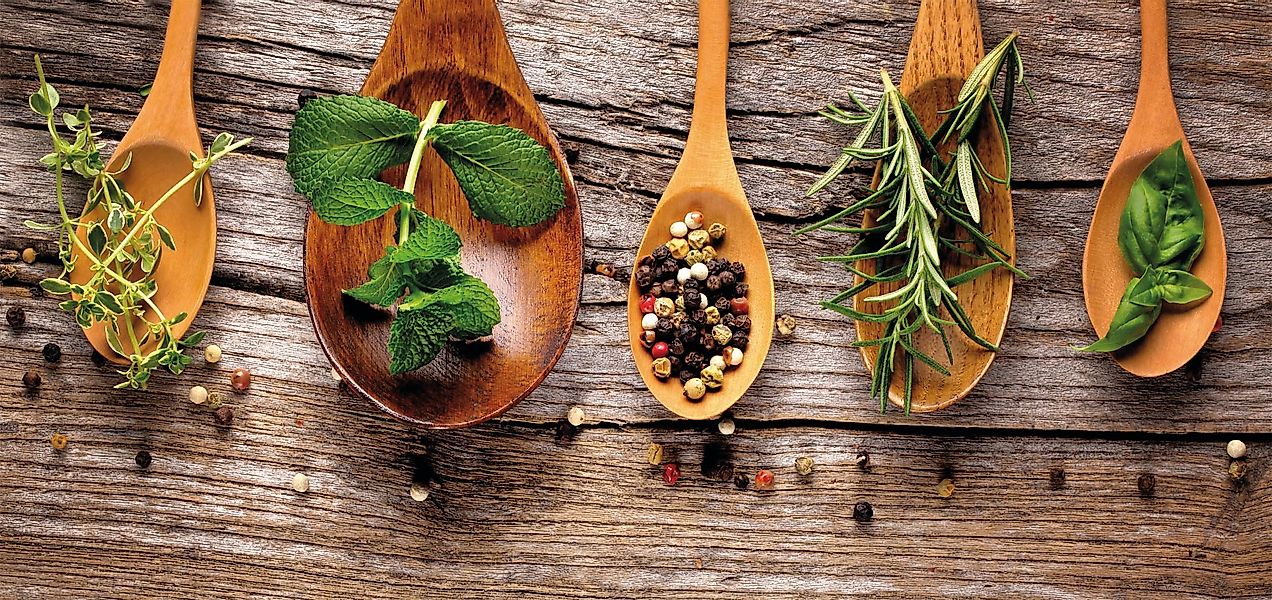 Bönninghoff Leinwandbild Gewürze Kräuter Küche Deko, günstig online kaufen