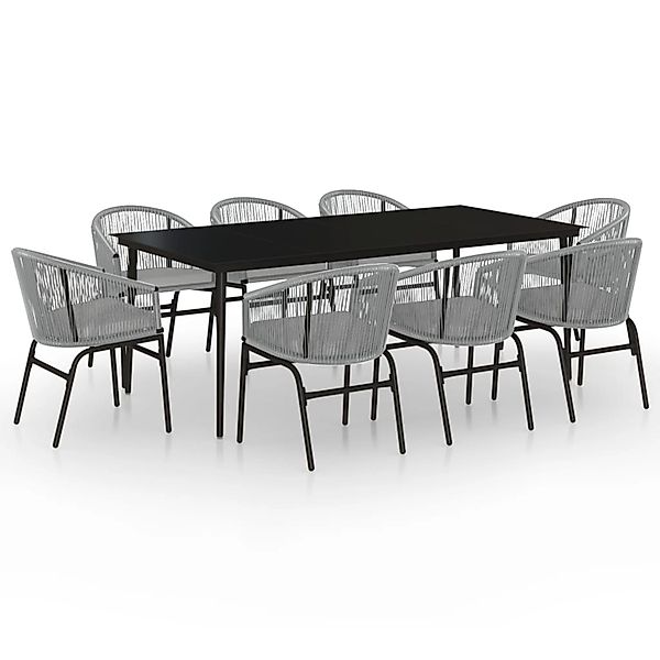 vidaXL 9-Tlg Garten-Essgruppe Grau 3099256 günstig online kaufen