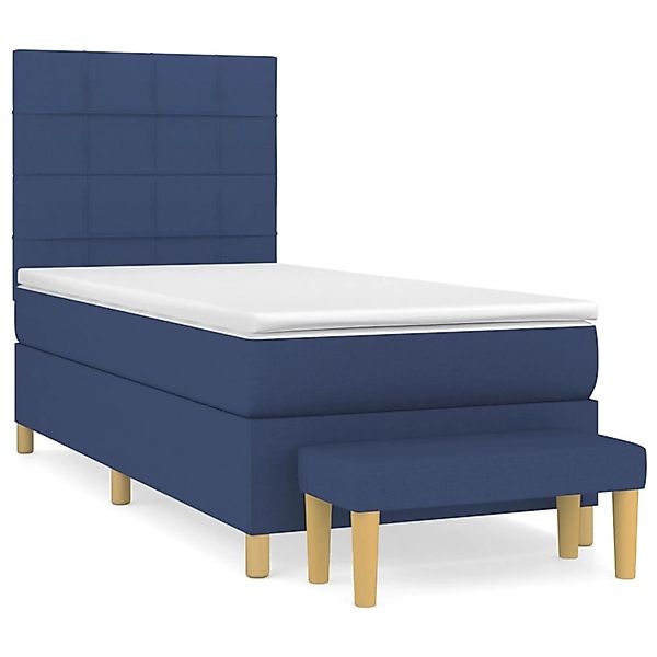 vidaXL Boxspringbett mit Matratze Blau 90x200 cm Stoff1359270 günstig online kaufen