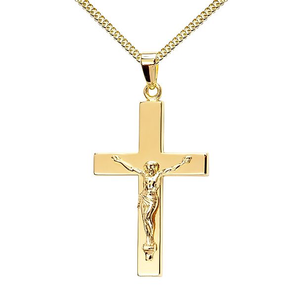 JEVELION Kreuzkette Kruzifix Anhänger 585 Gold günstig online kaufen