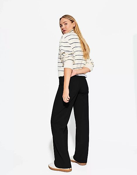 Bershka Wide-Leg-Hose Damen 34 Schwarz günstig online kaufen