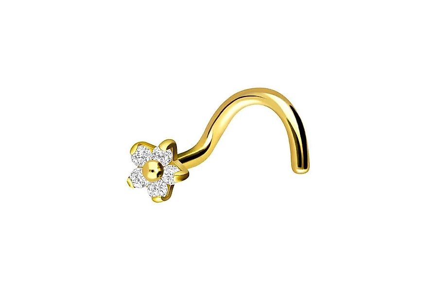 PIERCINGLINE Nasenpiercing Chirurgenstahl Nasenstecker Spirale KRISTALLBLUM günstig online kaufen