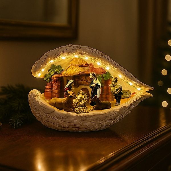 abc HOME Weihnachtsfigur Dekofigur Krippenszene, Engelsflügel, günstig online kaufen