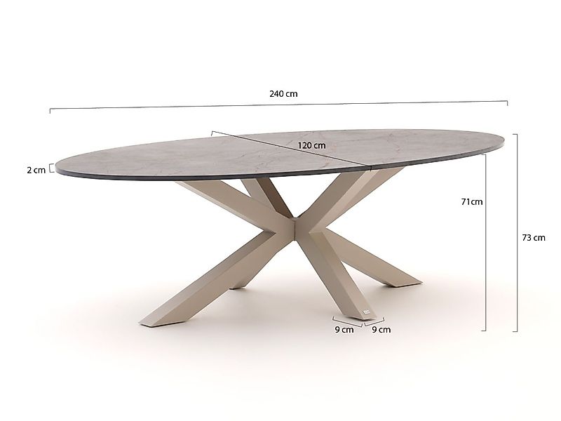 Bellagio Induno Ellips Gartentisch 240x120 cm günstig online kaufen
