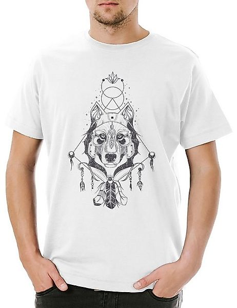 Urban Backwoods Print-Shirt Urban Backwoods Indian Wolf & Feathers Herren T günstig online kaufen