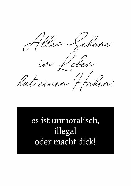 queence Wanddekoobjekt "Alles Schöne im Leben hat einen Haken: ...", Stahls günstig online kaufen