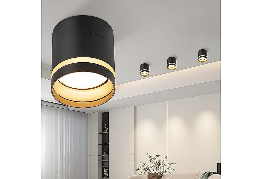 Nettlife LED Aufbaustrahler Schwarz/Weiß Rund Deckenstrahler 5W Spot Aufbau günstig online kaufen