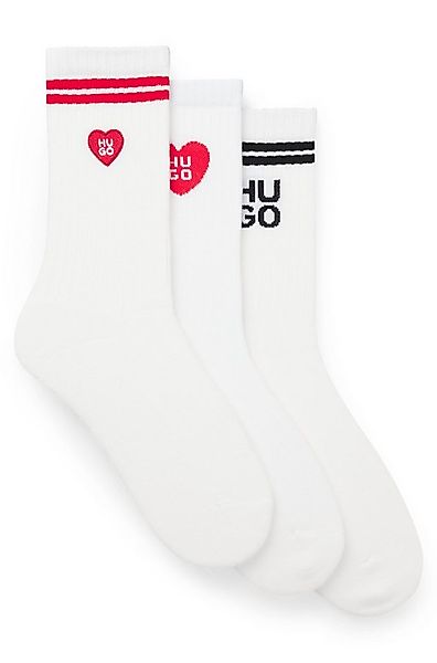 HUGO Socken (Packung, 3-Paar) verstärkte Fersen- und Zehenpartie, gerippte günstig online kaufen