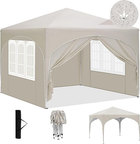EUGAD Pavillon, mit 4 Seitenteilen, Pop-Up Faltpavillon, 3x3 m, mit Seitenw günstig online kaufen