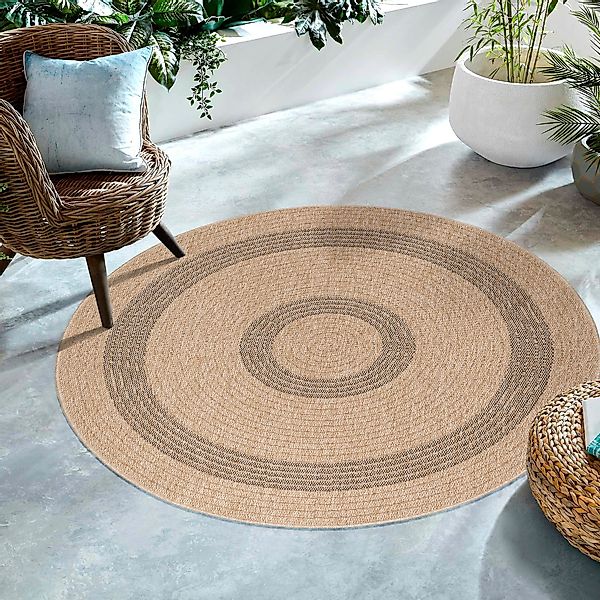 SIMPEX24 Outdoorteppich Vintage Design, Rund, Höhe: günstig online kaufen