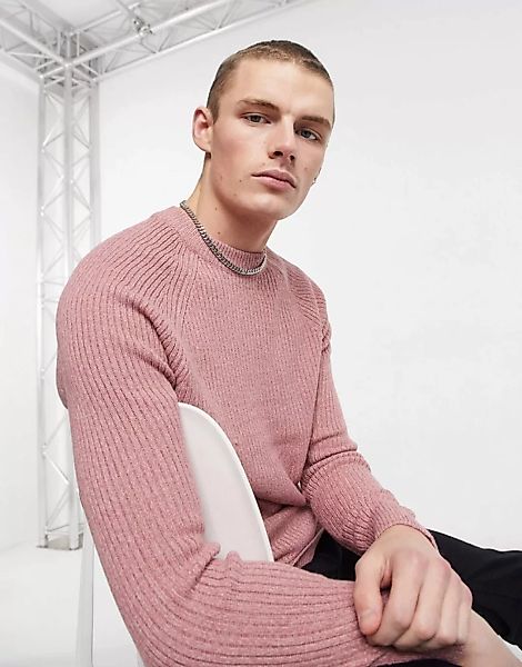 Burton Menswear – Pullover aus Seemannsstrick in Rosa günstig online kaufen