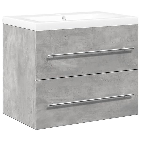 vidaXL Badezimmer-Set 2-tlg. Badmöbel-Set Betongrau Holzwerkstoff, günstig online kaufen