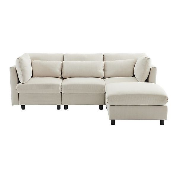 Thanaddo Schlafsofa Wohnzimmersofa, Ecksofa mit Fußhocker, L-förmiges Eckso günstig online kaufen