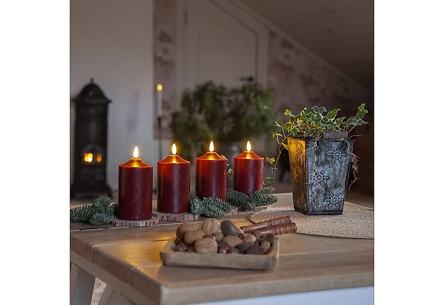 MARELIDA LED-Kerze LED Kerzenset Adventskerzen Weihnachten Echtwachs Timer günstig online kaufen