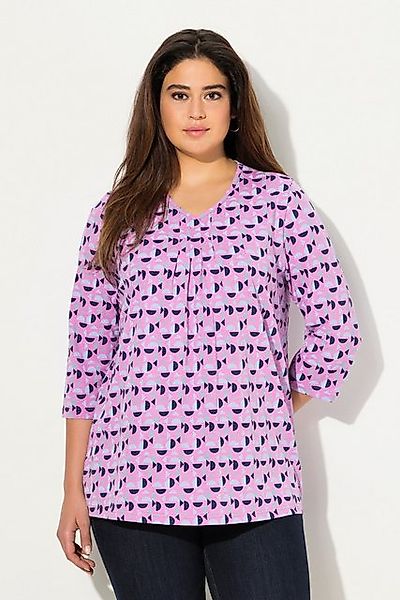 Ulla Popken T-Shirt T-Shirt A-Linie V-Ausschnitt günstig online kaufen