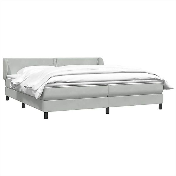 vidaXL Boxspringbett mit Matratzen Hellgrau 180x220 cm Samt 3317493 günstig online kaufen