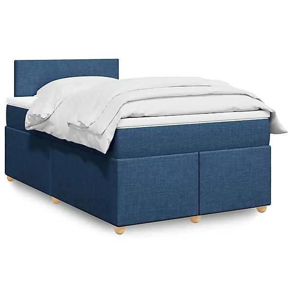 vidaXL Boxspringbett mit Matratze Blau 120x190 cm Stoff 3288918 günstig online kaufen