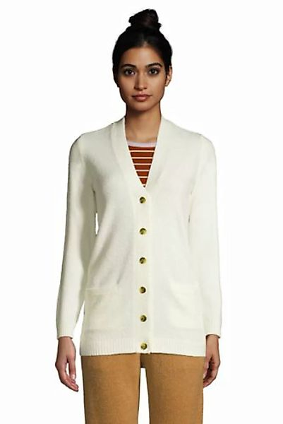 Langer Slounge-Cardigan, Damen, Größe: 48-50 Normal, Elfenbein, Polyester-M günstig online kaufen