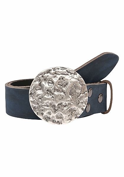 Rettungsring Gürtel Ledergürtel mit gehämmerter Schließe im Used-Look günstig online kaufen