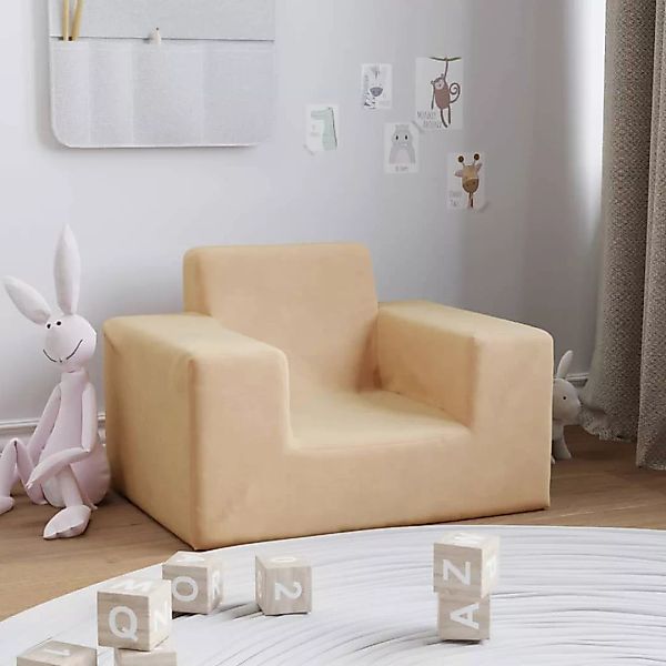 Vidaxl Kindersofa Creme Weich Plüsch günstig online kaufen