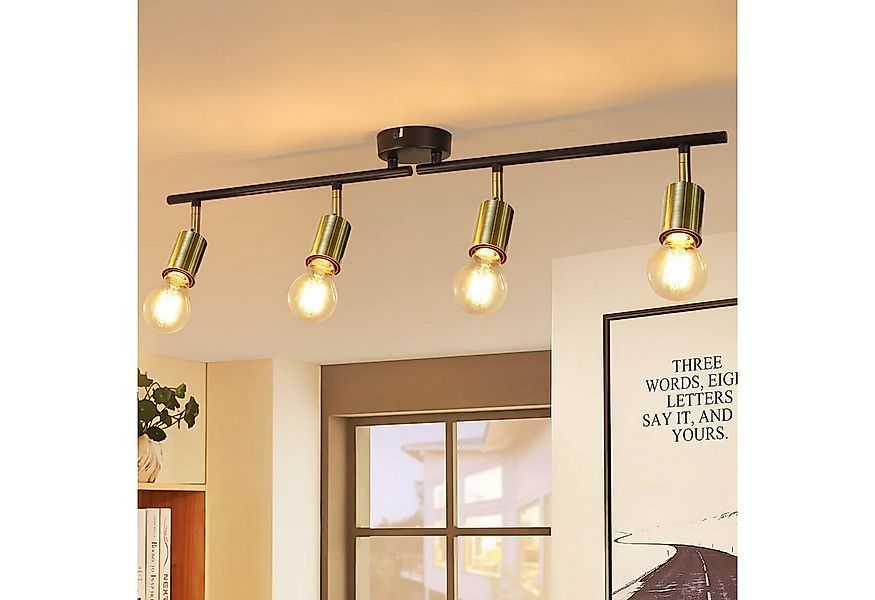 Nettlife Deckenstrahler 4 Flammig E27 Retro schwarz gold Deckenstrahler, 33 günstig online kaufen