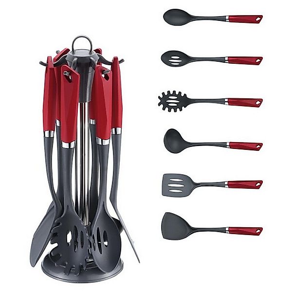 Michelino Kochlöffelhalter 7-tlg. Küchenhelfer-Set + Ständer günstig online kaufen