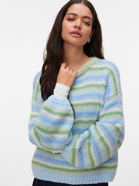 Vero Moda Strickpullover "VMMAYBE STRIPE LS O-NECK PULLOVER NOOS" Kunstfase günstig online kaufen