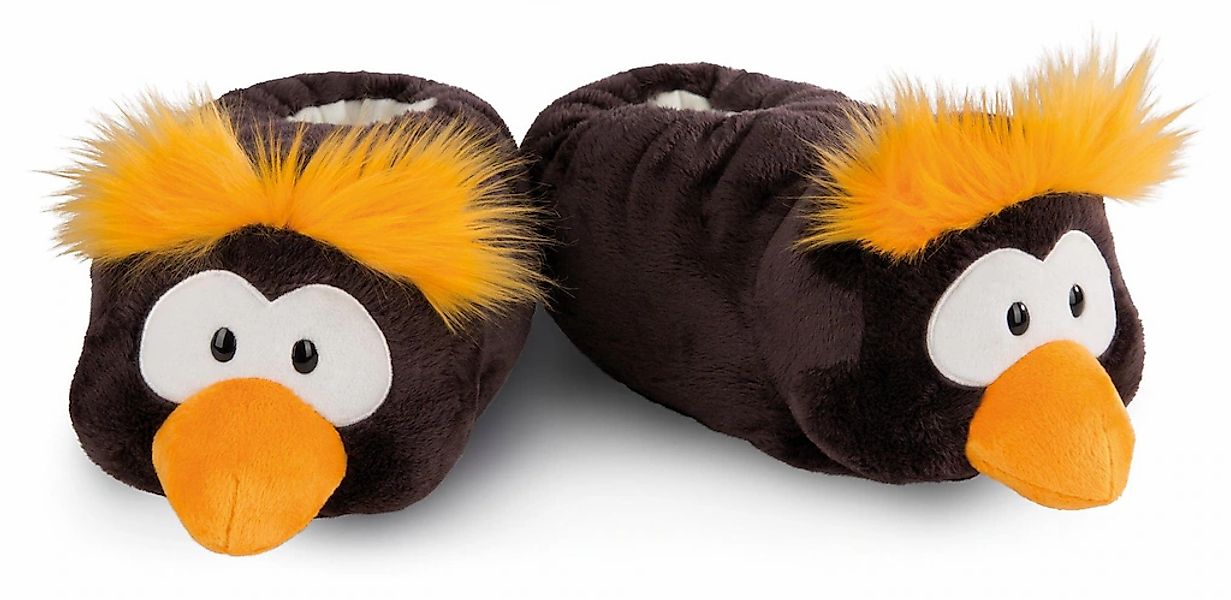Nici Plüsch Hausschuhe "Pinguin Frizzy", Pinguin Hausschuh mit witziger Fri günstig online kaufen