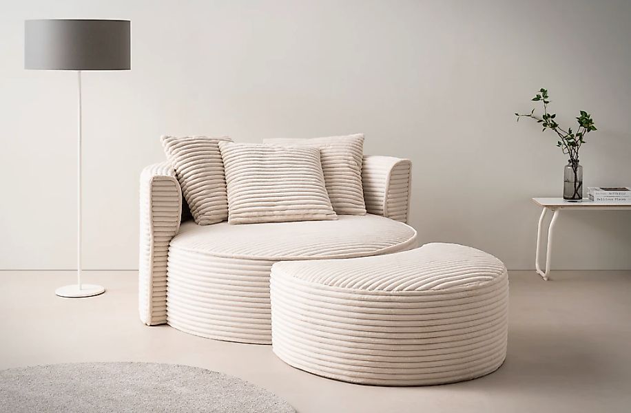 LeGer Home by Lena Gercke XXL-Sessel "ISALIE, Rundsessel mit Hocker, Lesese günstig online kaufen
