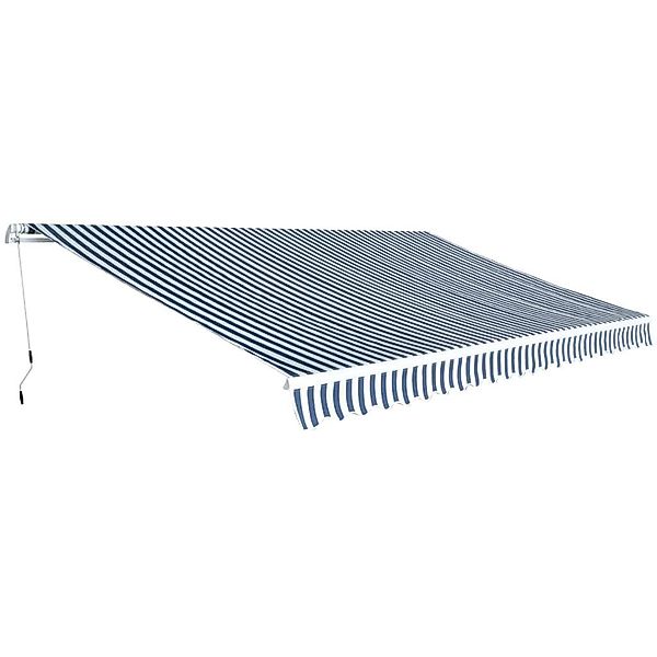 vidaXL Markise Gelenkarmmarkise 500 cm Blau/Weiß günstig online kaufen