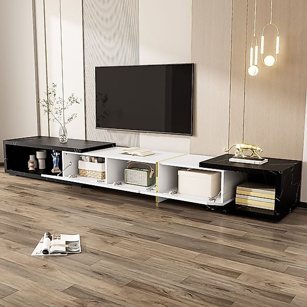 Merax Lowboard Hochglanz-TV-Schrank mit verstellbarer Länge günstig online kaufen