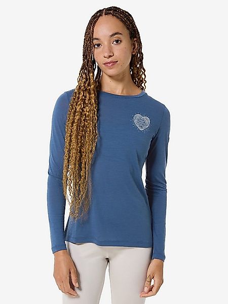 SUPER.NATURAL Langarmshirt für Damen, Merino LITTLE HEARTWOOD Herz Motiv, c günstig online kaufen