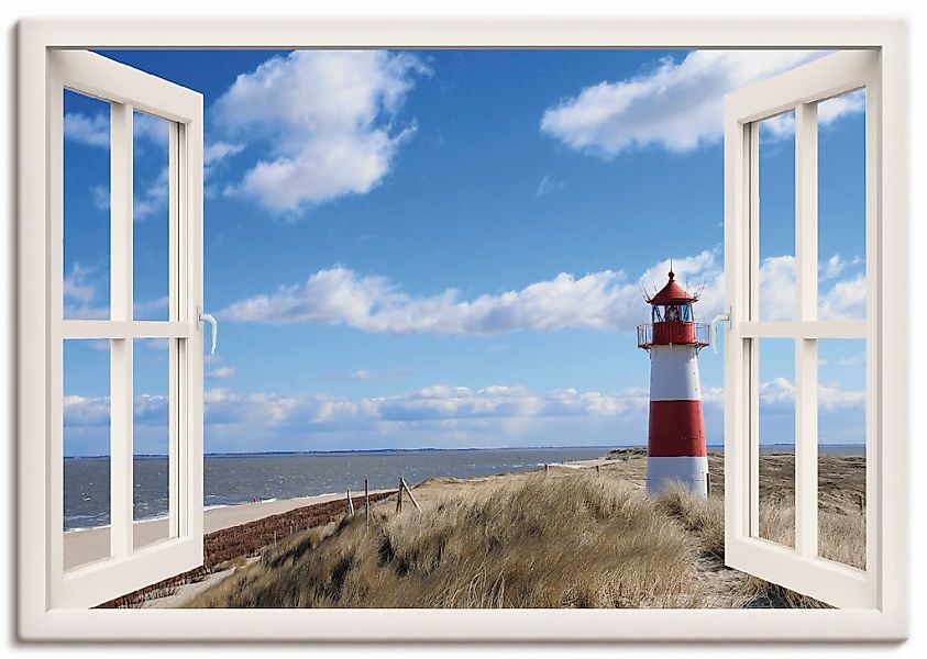 Artland Wandbild "Fensterblick - Leuchtturm Sylt" Fensterblick 1 Stk. tlg. günstig online kaufen