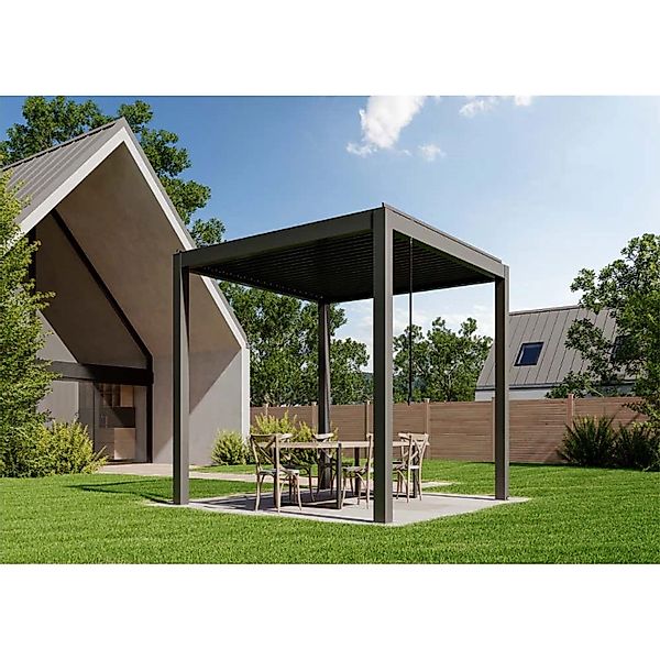 Huun Pergola Piano in Anthrazit 300 x 300 cm günstig online kaufen