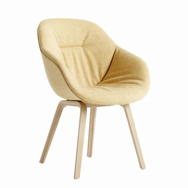 Gepolsterter Sessel About a chair AAC123 Soft textil gelb holz natur / Hohe günstig online kaufen