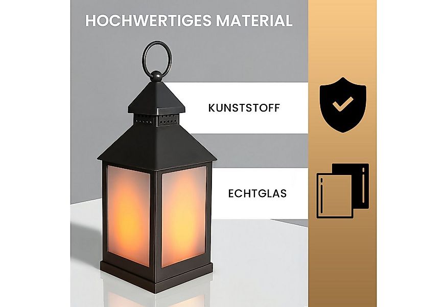 EAXUS LED Laterne Sturmlaterne mit Flammeneffekt Kerze - Wohnzimmer & Garte günstig online kaufen