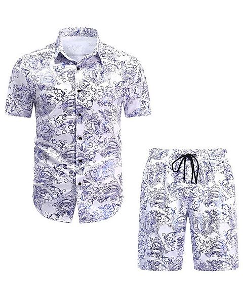 Allthemen Shirt & Shorts (2 tlg) Regular Fit Freizeitset mit hellen Mustern günstig online kaufen