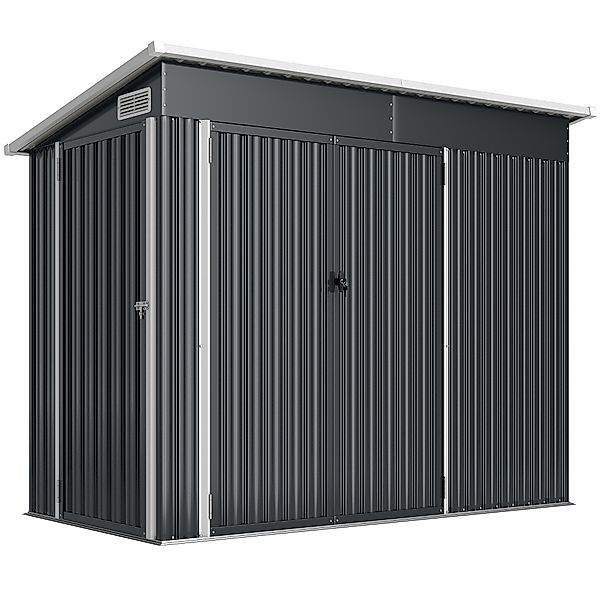 Outsunny Metall Gerätehaus 2,68 m², abschließbar Geräteschuppen mit 3 Türen günstig online kaufen
