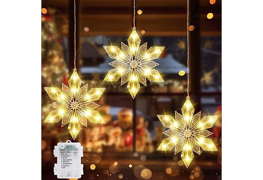 Elegear LED-Lichterkette Weihnachtsdeko Fenster Stern, beleuchtete Weihnach günstig online kaufen