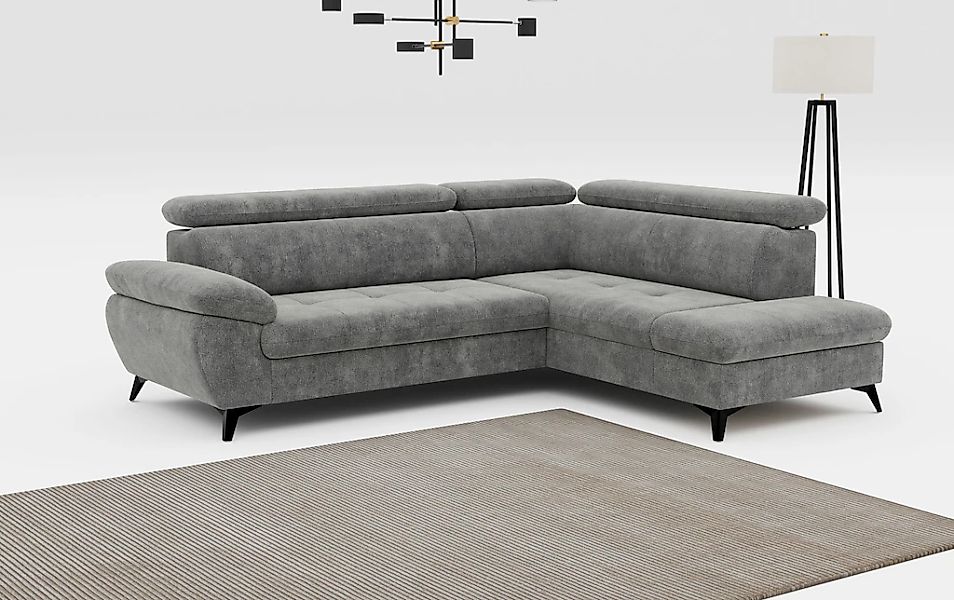 COTTA Ecksofa "Hudson L-Form, B: 256 cm" mit Kopfteilverstellung, optional günstig online kaufen