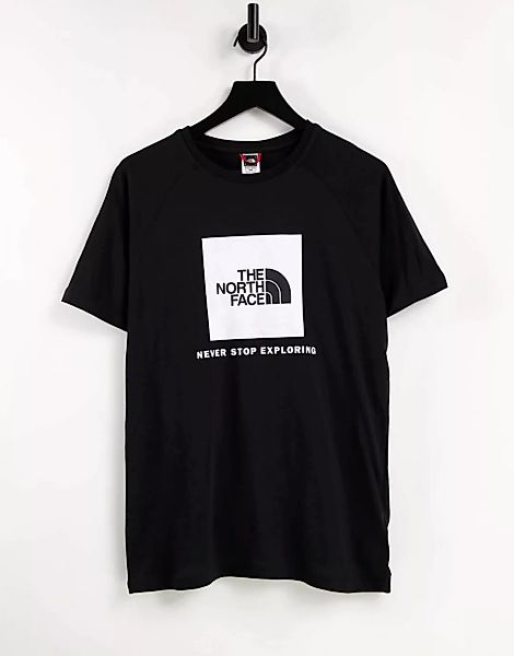 The North Face – Raglanshirt in Schwarz mit kastigem Logo günstig online kaufen