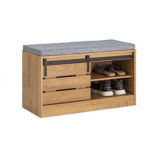 SoBuy Schuhbank FSR120, mit Schiebetür Truhenbank Sitzbank mit Stauraum Sch günstig online kaufen