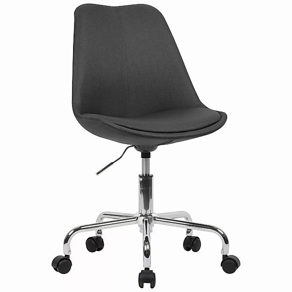 Schreibtischstuhl Schwarz Stoff | Design Drehstuhl mit Lehne | Arbeitsstuhl günstig online kaufen