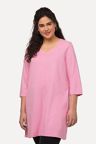 Ulla Popken Longshirt Longshirt Wiener Nähte V-Ausschnitt 3/4-Arm günstig online kaufen