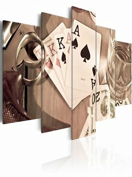 artgeist Wandbild Poker night - sepia braun-kombi Gr. 200 x 100 günstig online kaufen
