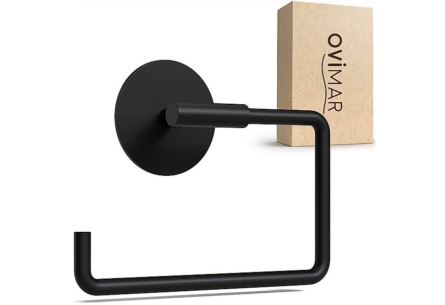 ovimar Toilettenpapierhalter Tromoy (1-St), aus Edelstahl in Schwarz zur Zu günstig online kaufen
